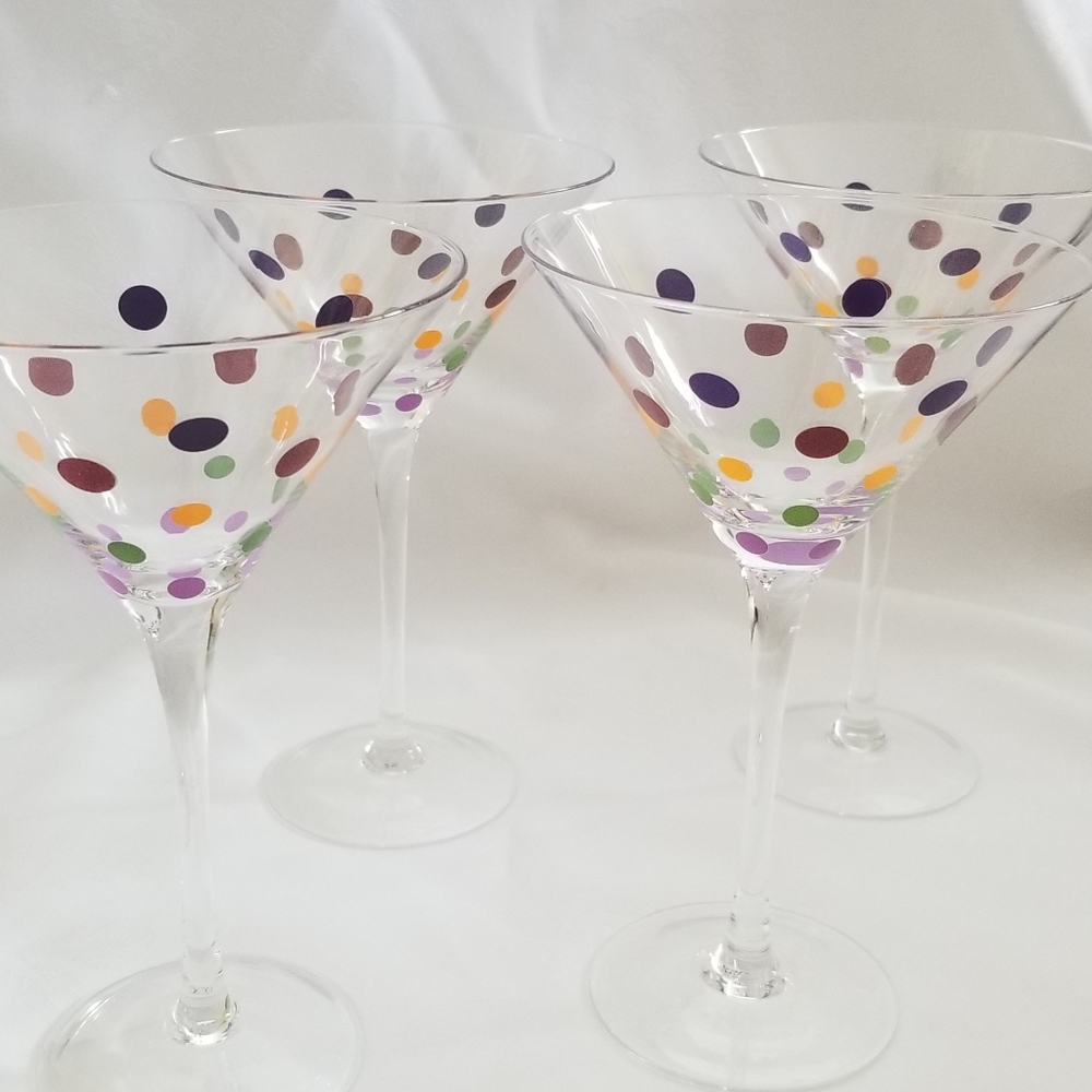 Pampered Chef dot martini glasses
